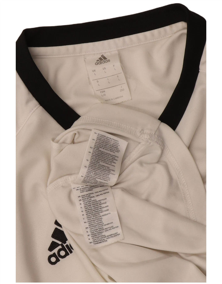 Maglietta Adidas da donna Top Large in poliestere color block bianco