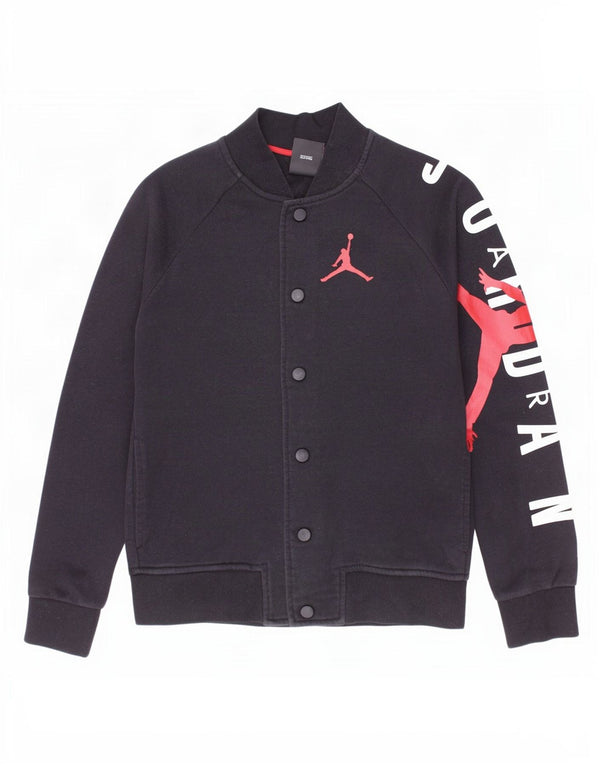 Jordan Boys Graphic Tracksuit Top Jacket 8-9 Years Small Black Cotton