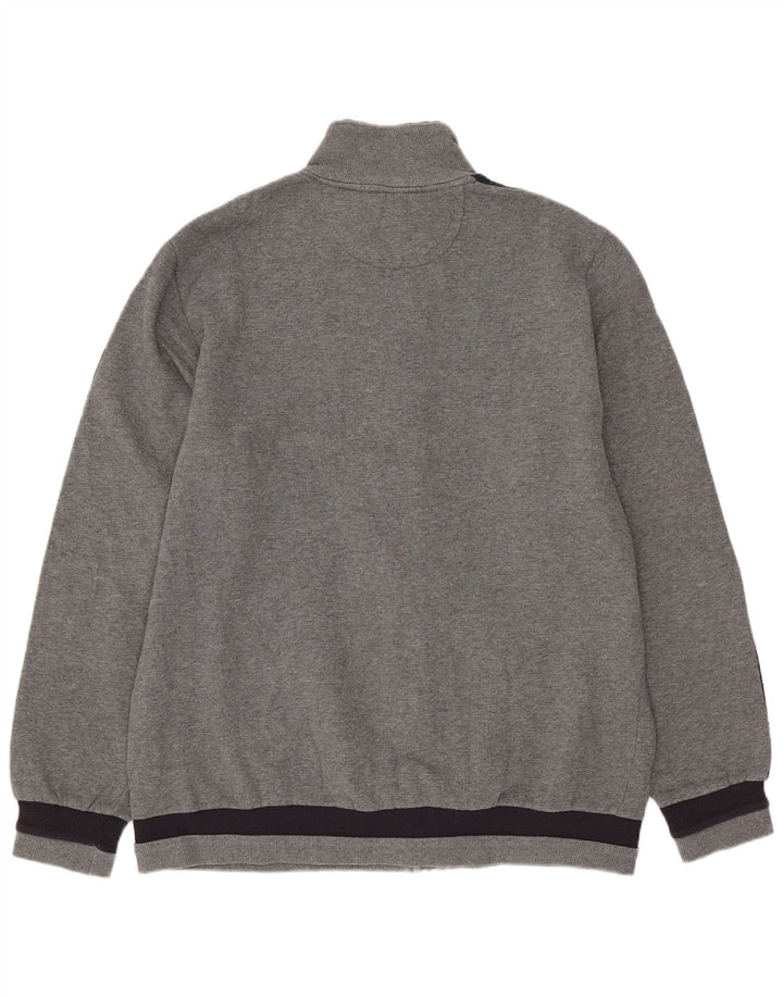 Lotto Mens Tracksuit Top Jacket Large Grey Colourblock Cotton
