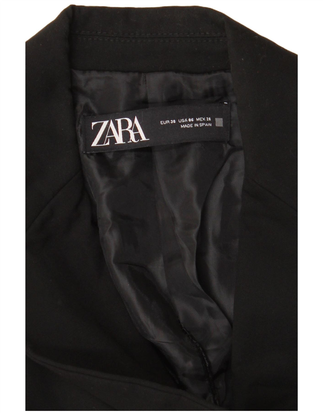 Zara Womens 1 Button Blazer Jacket EU 38 Small Black