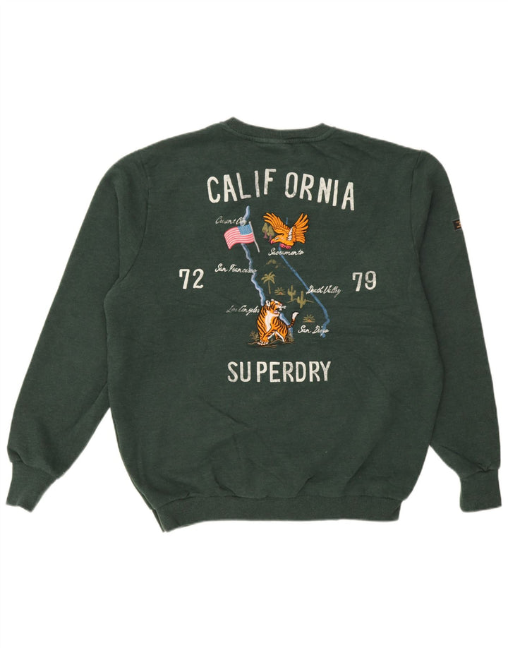 Superdry Mens Graphic Sweatshirt Jumper XL Green Cotton