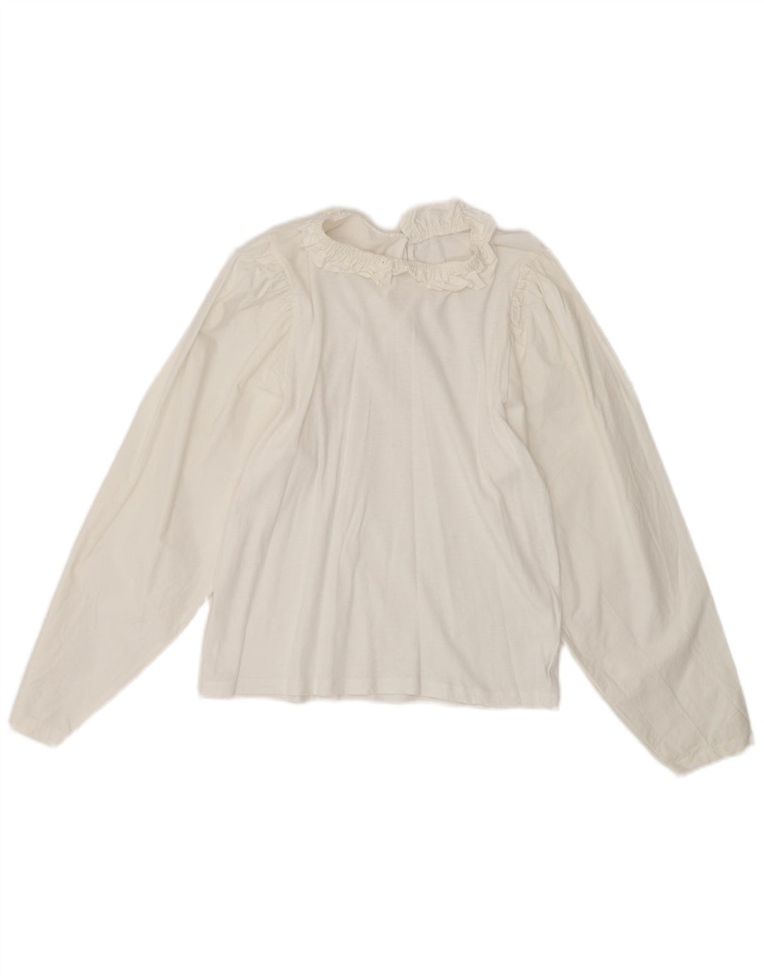 Vintage Womens Long Sleeve Blouse Top UK 10 Small White