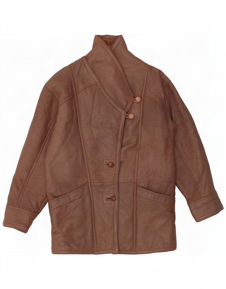 Vintage Dame Shearling Jacket UK 14 Medium Brown