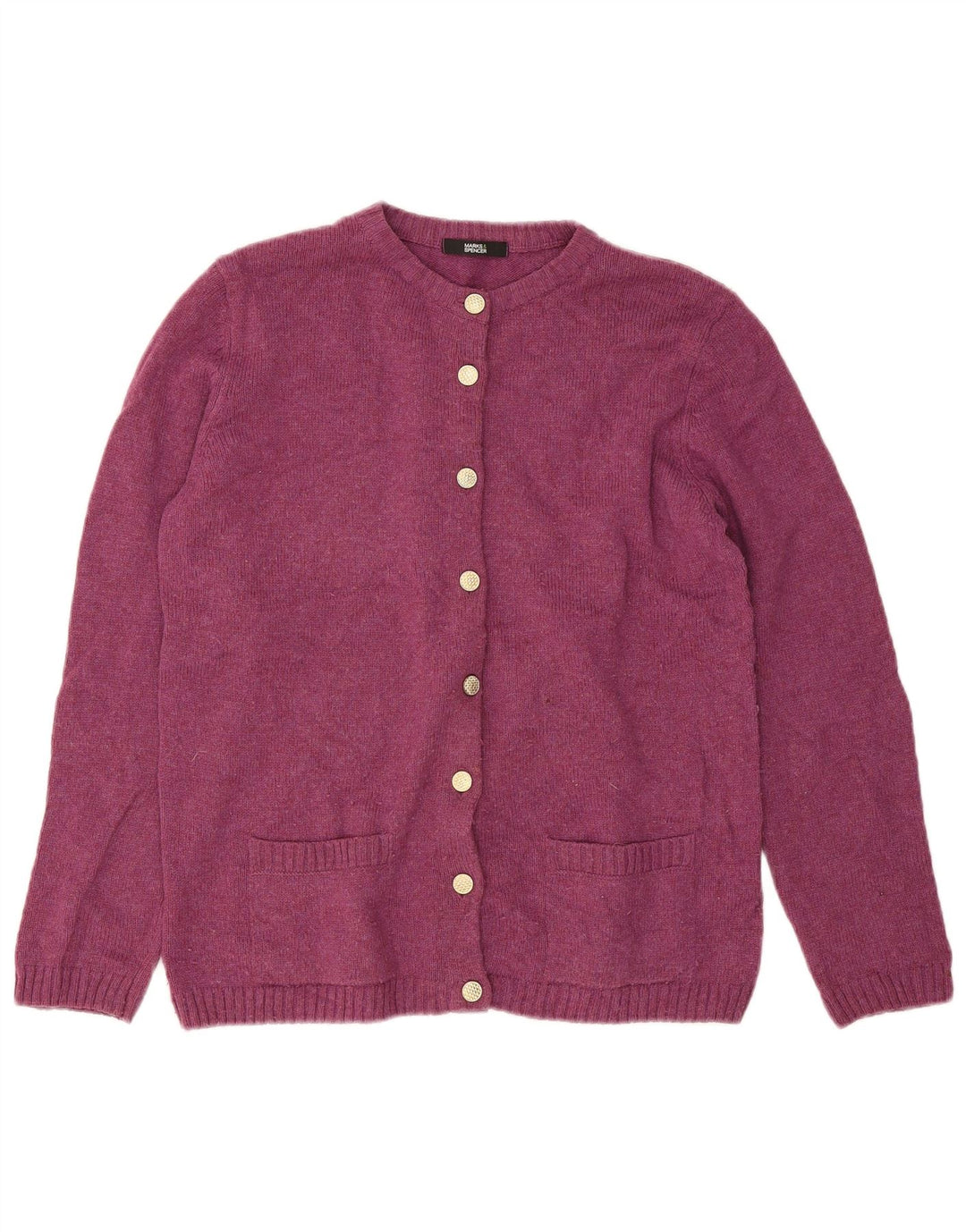 Marks & Spencer Damen-Strickjacke, UK 12, Mittelviolett, Acryl