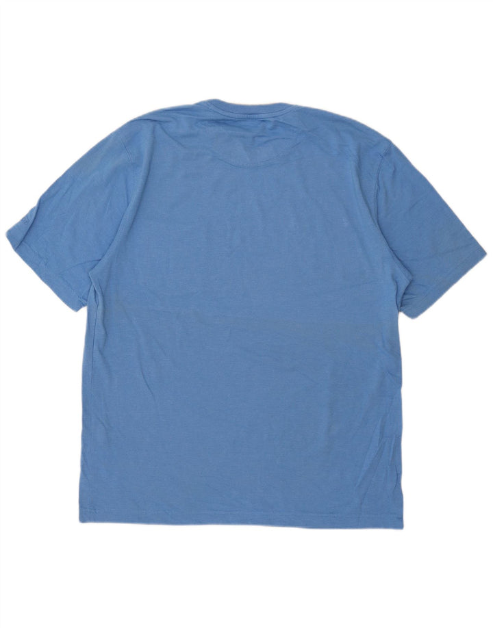 Izod Herre Salt Vand T-Shirt Top Medium Blå Bomuld