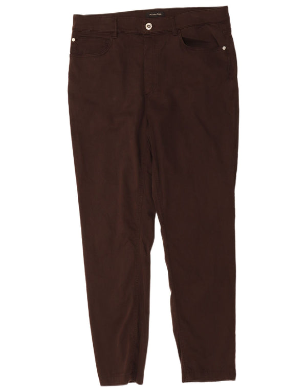 Massimo Dutti Damen Slim Freizeithose EU 44 XL W34 L27 Braune Baumwolle