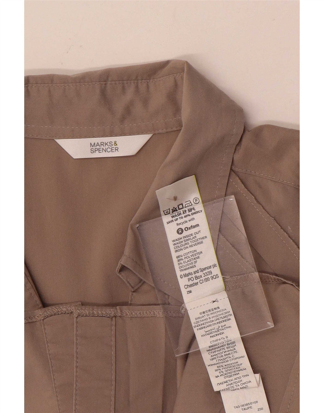 Marks & Spencer Womens Shirt Blouse UK 18 XL Grey Cotton