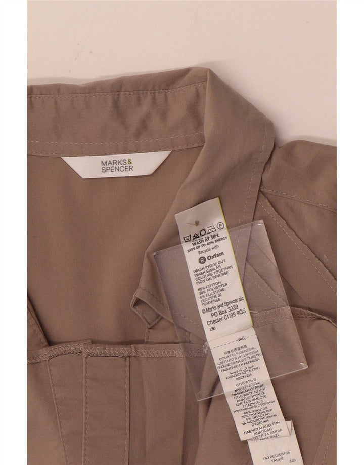 Marks & Spencer Womens Shirt Blouse UK 18 XL Grey Cotton