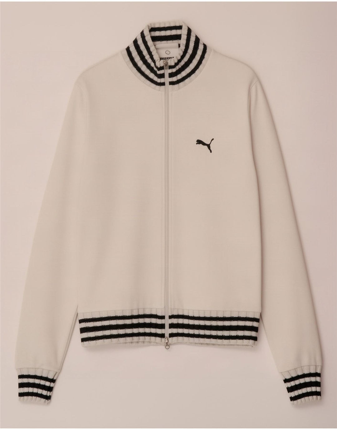 Puma Womens Tracksuit Top Jacket UK 14 Medium White Striped