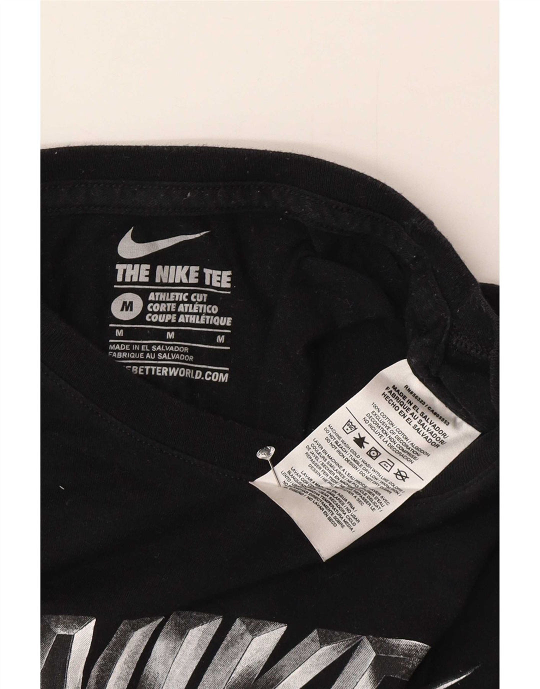 Nike Mens Athletic Cut Graphic T-Shirt Top Medium Black Cotton