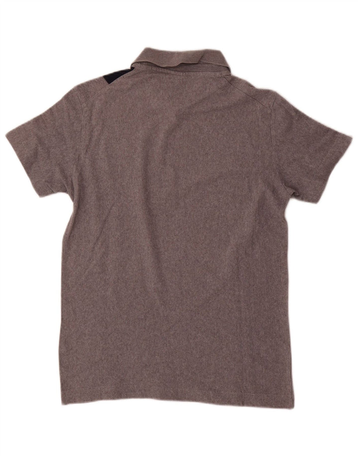 Bikkembergs Mens Polo Shirt Small Grey Colourblock Cotton
