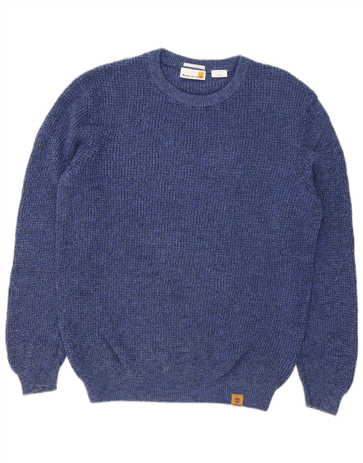 Maglione maglione girocollo da uomo Timberland in cotone blu medio
