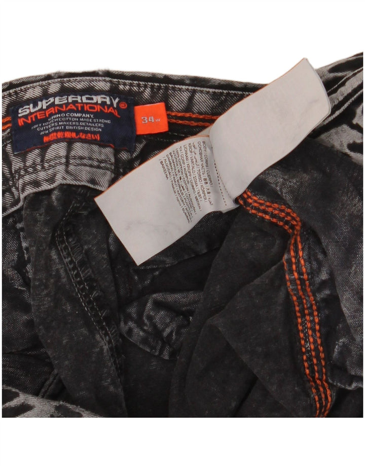 Superdry Short en Jean W34 Large Gris Coton Homme