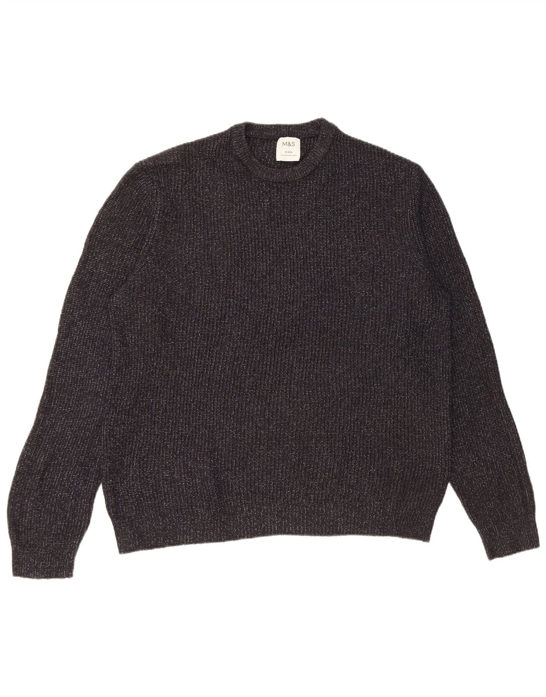 Marks & Spencer Mens Crew Neck Jumper Sweater Medium Navy Blue Flecked