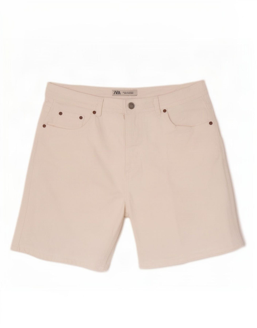 Zara Mens Denim Shorts EU 44 Large W34 White Cotton