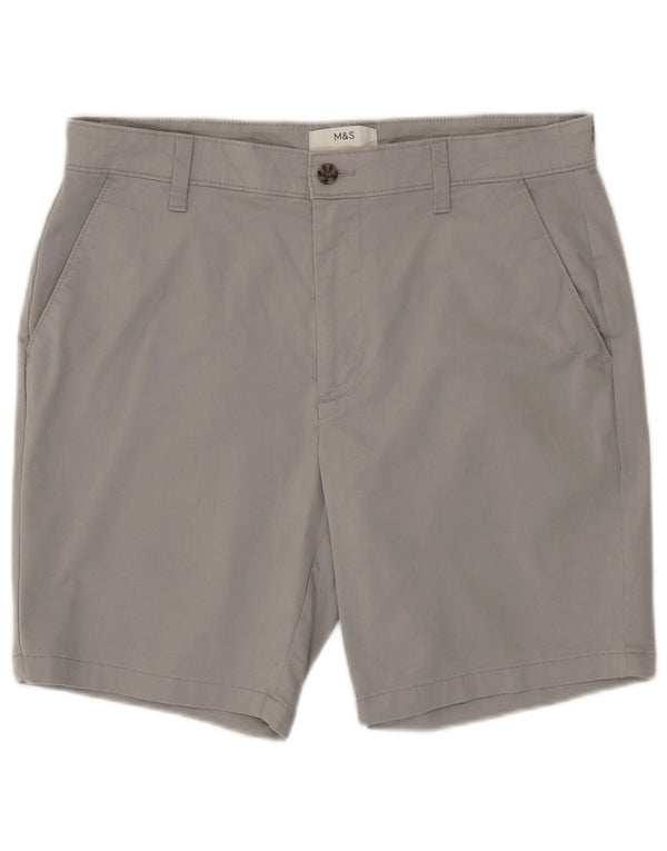 Marks & Spencer Mens Chino Shorts W34 Large Grey Cotton