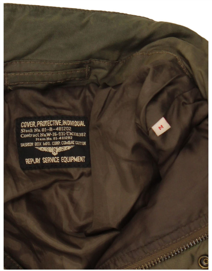 Replay Herre polstret jakke UK 38 Medium Khaki Polyamid