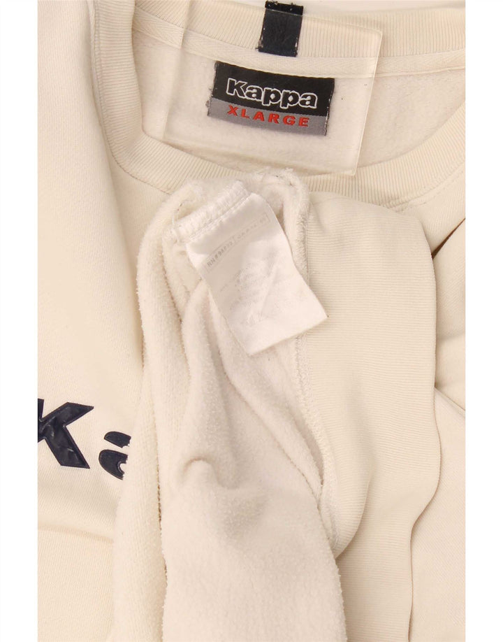 Kappa Herren Grafik-Sweatshirt-Pullover XL aus weißer Baumwolle