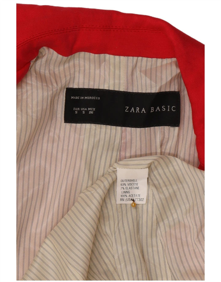 Zara Womens 1 Button Blazer Jacket UK 10 Small Pink Viscose