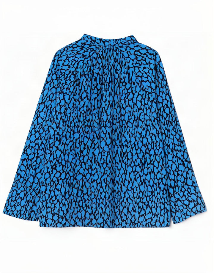Blusa feminina de manga comprida Marks & Spencer UK 12 azul médio