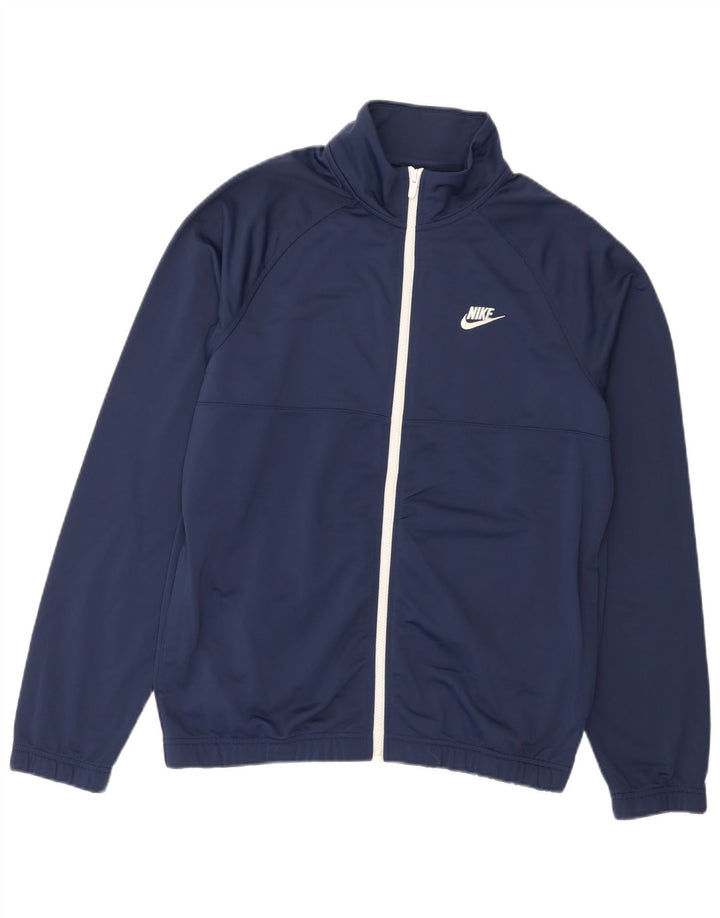Nike Mens Tracksuit Top Jacket Medium Navy Blue Polyester