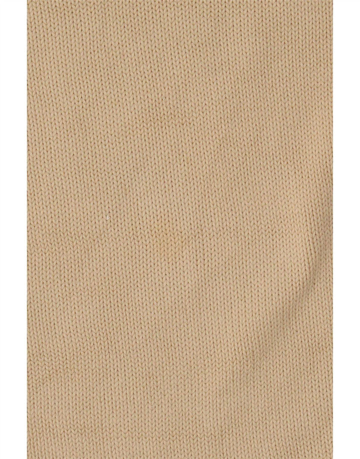 Marks & Spencer Mens V-Neck Jumper Sweater Large Beige Cotton