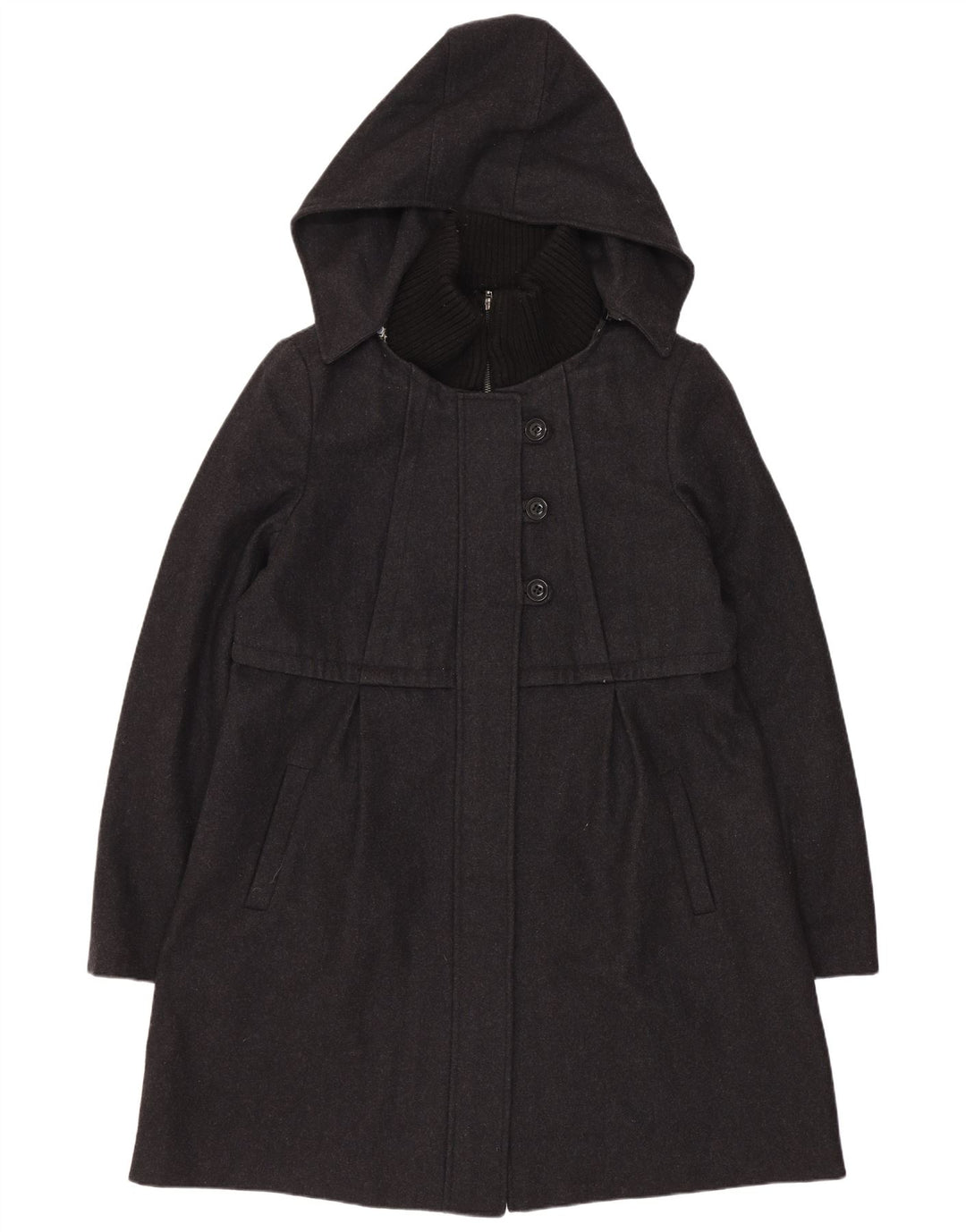 Dkny Abrigo con capucha para mujer US 14 XL Lana gris