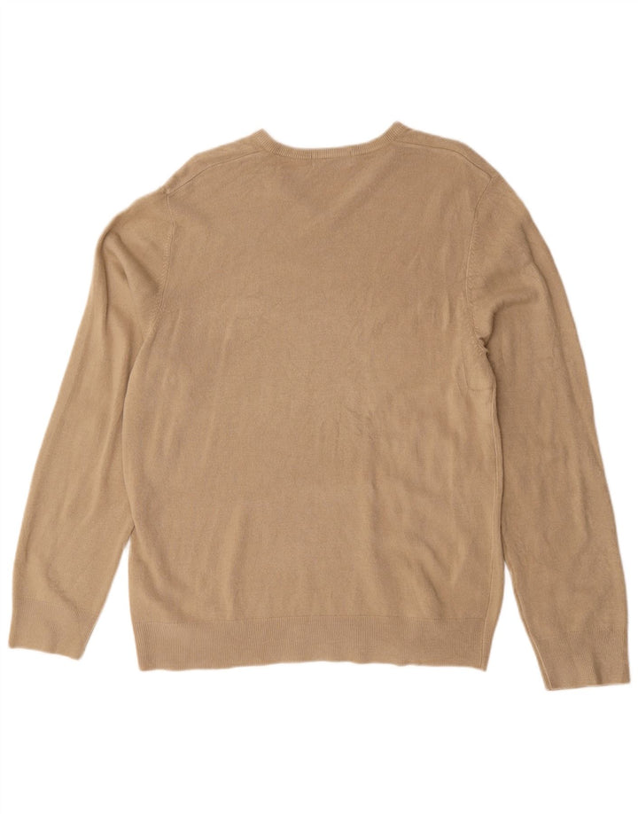 Marks & Spencer Herre Blue Harbor Jumper Sweater Stor Beige Akryl