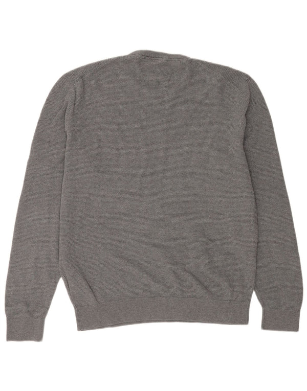 Lerros Męski sweter z okrągłym dekoltem XL, szara bawełna