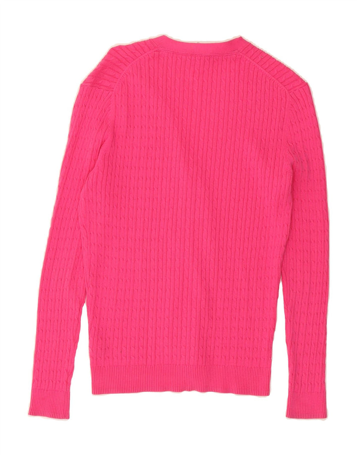J. CREW Womens Cardigan Sweater UK 12 Medium Pink Cotton Vintage J. Crew and Second-Hand J. Crew from Messina Hembry 