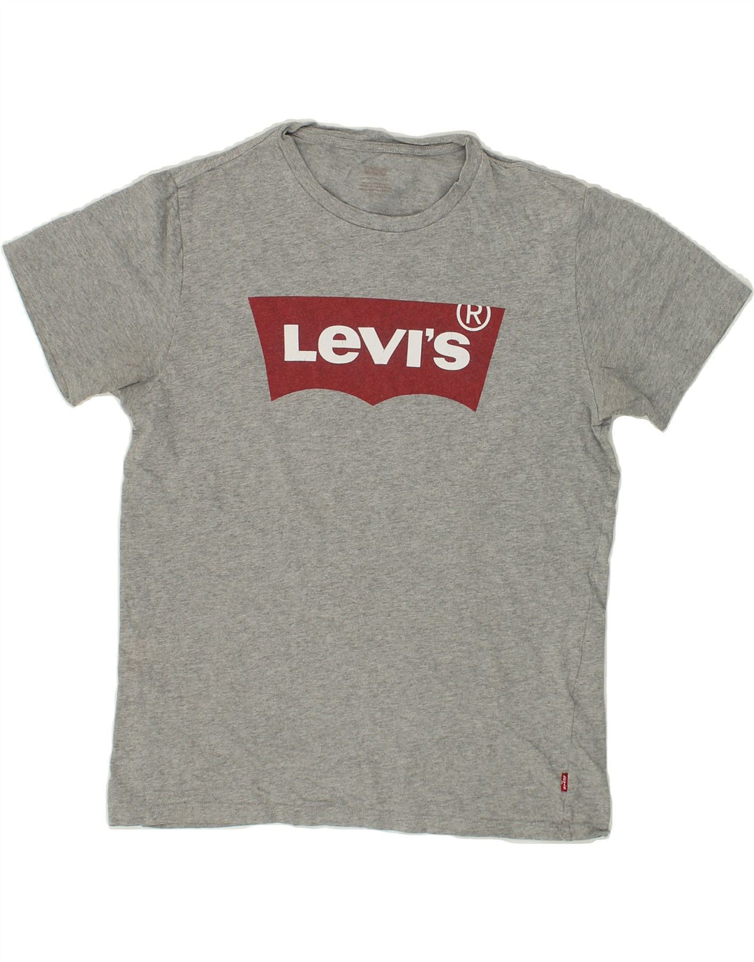 LEVI'S Womens Graphic T-Shirt Top UK 14 Medium Grey Cotton | Vintage Levi's | Thrift | Second-Hand Levi's | Used Clothing | Messina Hembry 
