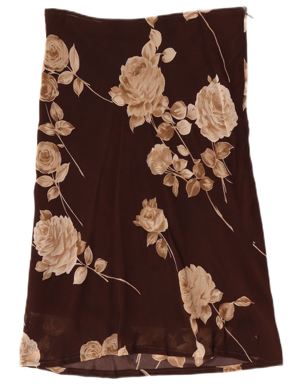 Via Dei Ciclamini Jupe droite pour femme IT 42 Medium W28 Marron Floral