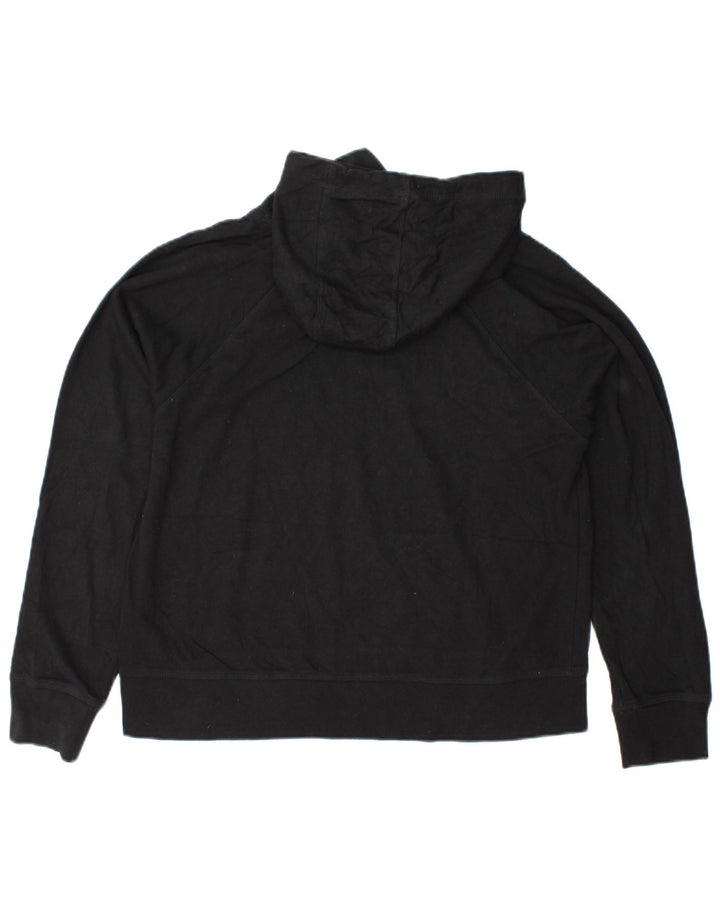 DKNY Womens Hoodie Jumper UK 14 Medium Black Cotton