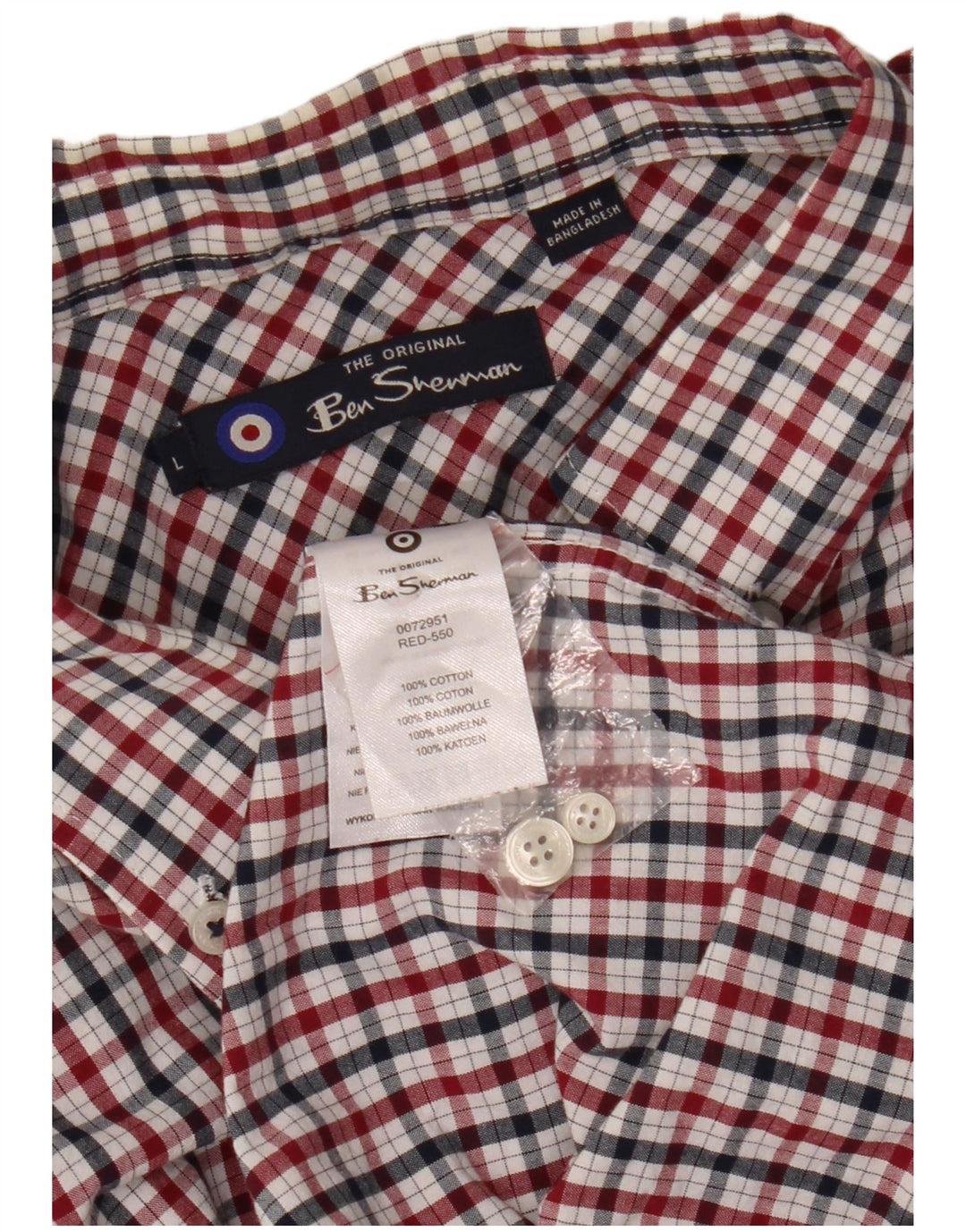Ben Sherman herreskjorte stor flerfarvet ternet bomuld