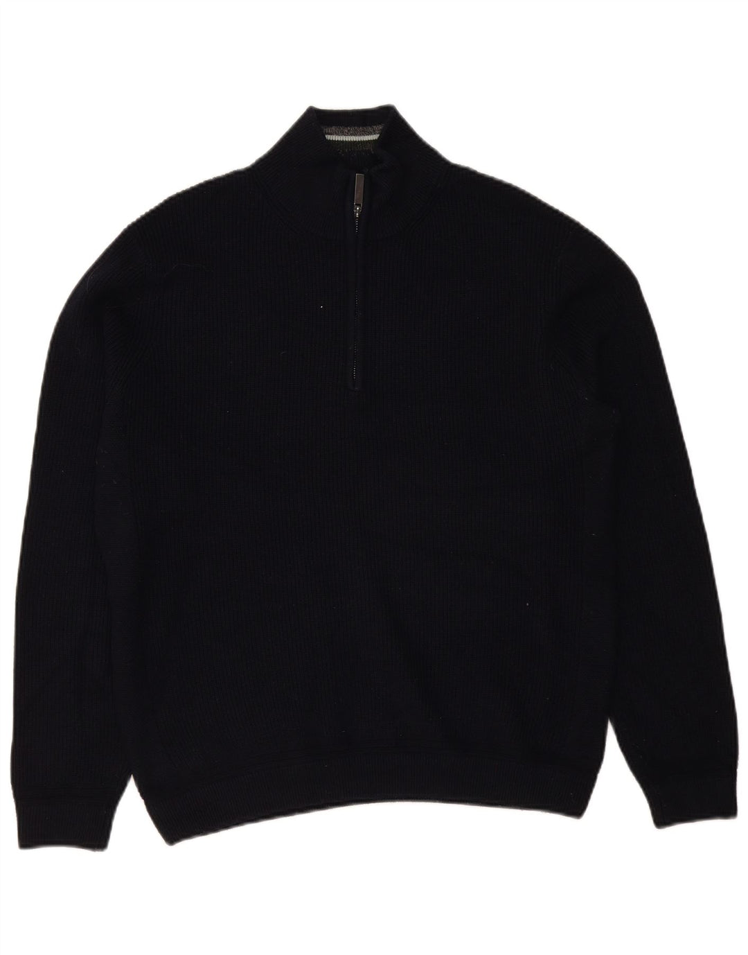 Ted Baker Herren-Pullover mit Reißverschluss am Hals, Größe 5 XL, marineblaues Polyester