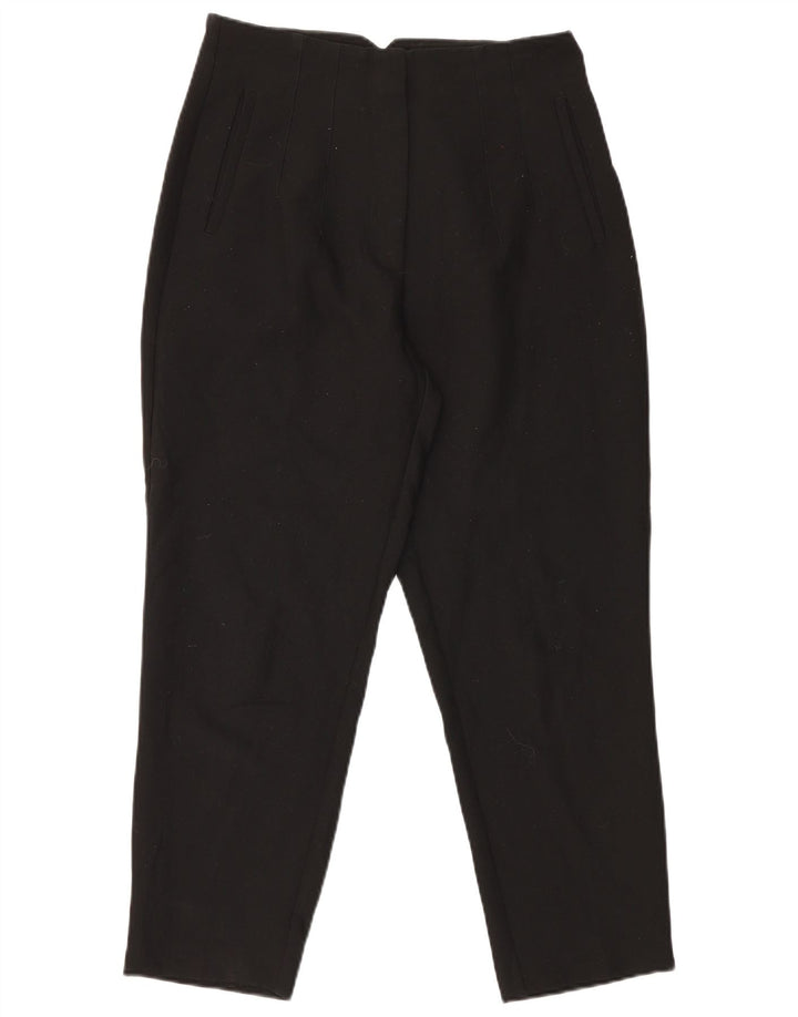 Zara Womens Tapered Suit Trousers Large W30 L27 Black Polyester