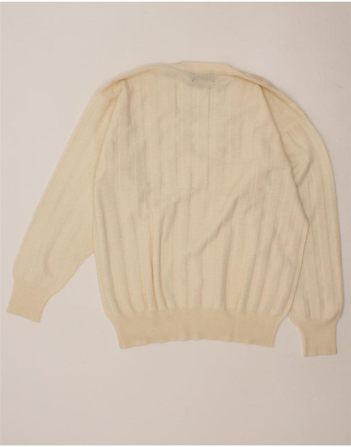 INGRAM Mens V-Neck Jumper Sweater XL Off White Vintage Ingram and Second-Hand Ingram from Messina Hembry 