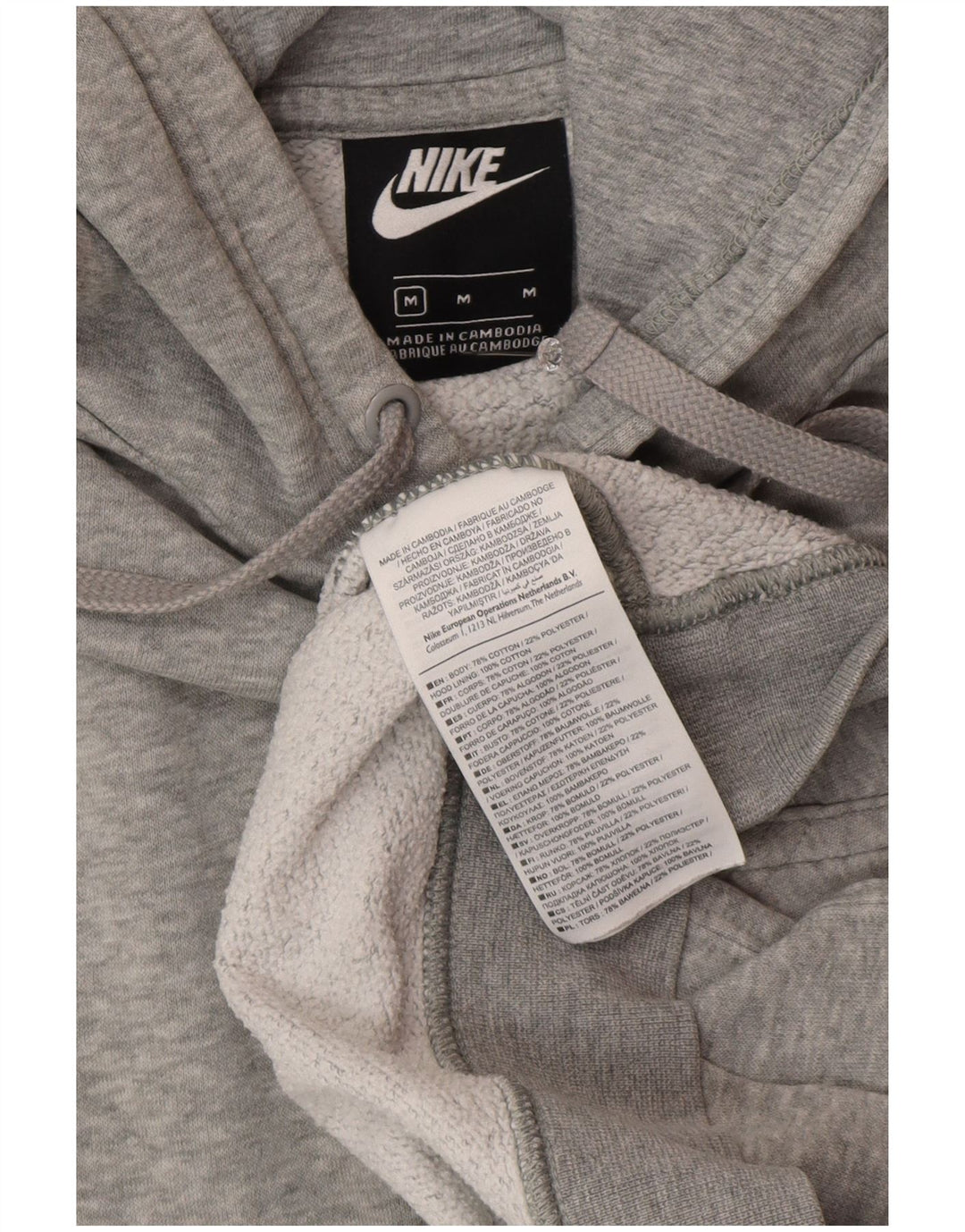 Nike Herren Kapuzenpullover aus mittelgrauer Baumwolle