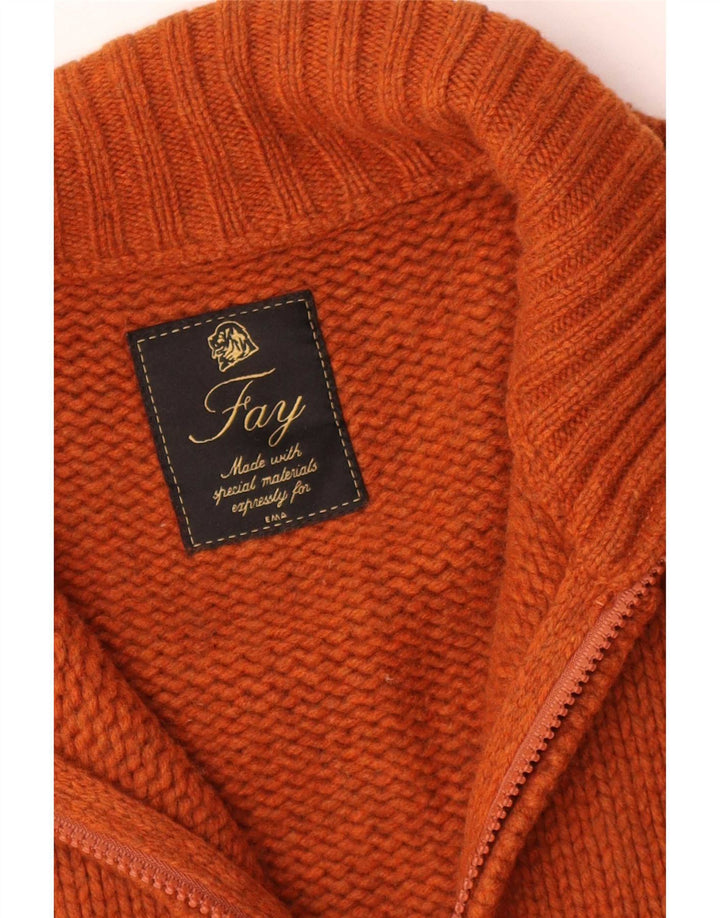 Fay Męski sweter bez rękawów, średni pomarańczowy