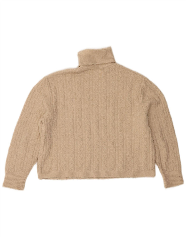 Zara Girls Roll Neck Jumper Sweater 11-12 Years Beige Polyester