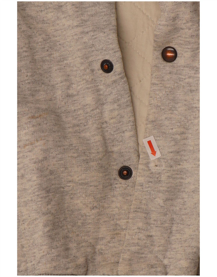 VINTAGE Mens Graphic Varsity Jacket UK 38 Medium Grey Colourblock