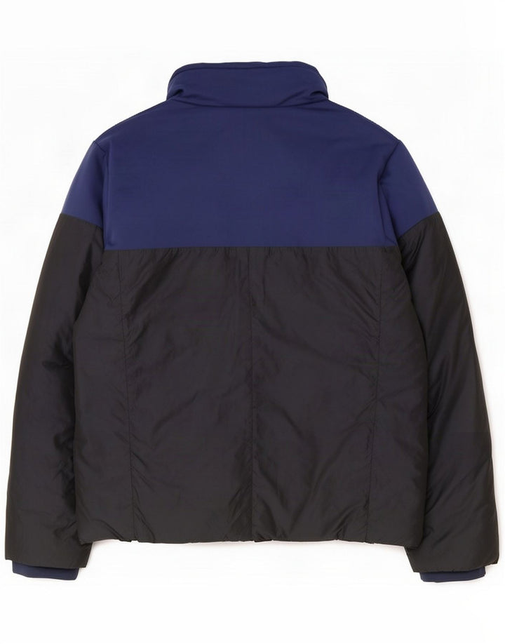Armani Mens Padded Jacket IT 54 2XL Navy Blue Colourblock
