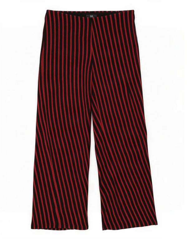 Pantaloni casual Capri da donna a gamba larga Zara grandi W30 L24 cotone a righe rosse