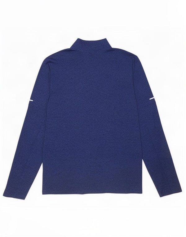 Nike Dri Fit Zip Neck Pull Survêtement Haut Petit Bleu Moucheté