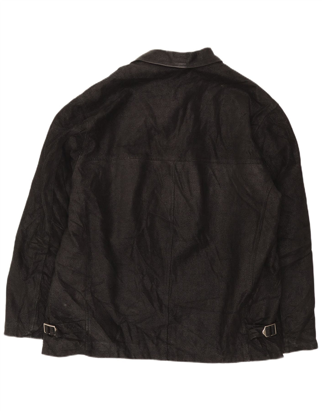 SAVE THE FOREST Mens Leather Jacket IT 54 2XL Black Leather