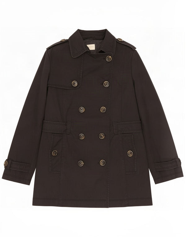 Gabardina de doble botonadura Massimo Dutti para mujer UK 44 Large Black
