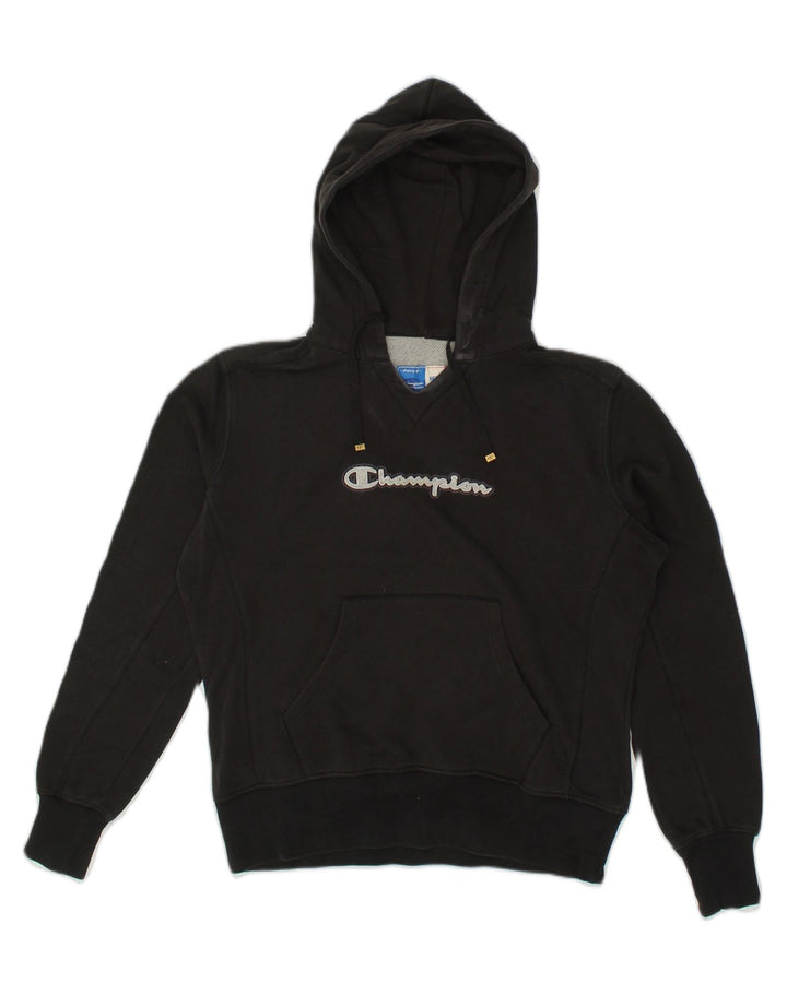 CHAMPION Womens Heritage Classic Fit Graphic Hoodie Jumper UK 18 XL Black | Vintage Champion | Thrift | Second-Hand Champion | Used Clothing | Messina Hembry 