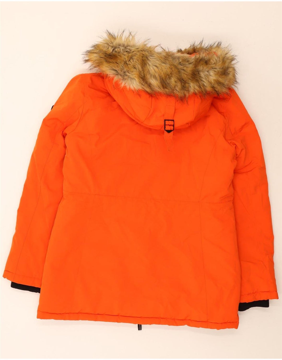 Superdry Damen Skijacke mit Kapuze UK 12 Mittelorange Polyester