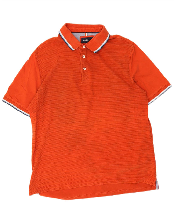 Marks & Spencer Mens Blue Harbour Relaxed Fit Polo Shirt Large Orange