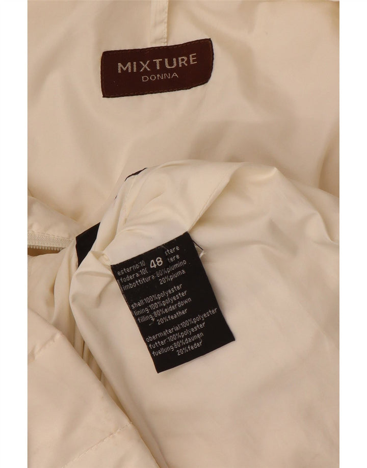MIXTURE Womens Padded Coat IT 48 XL Off White Polyester